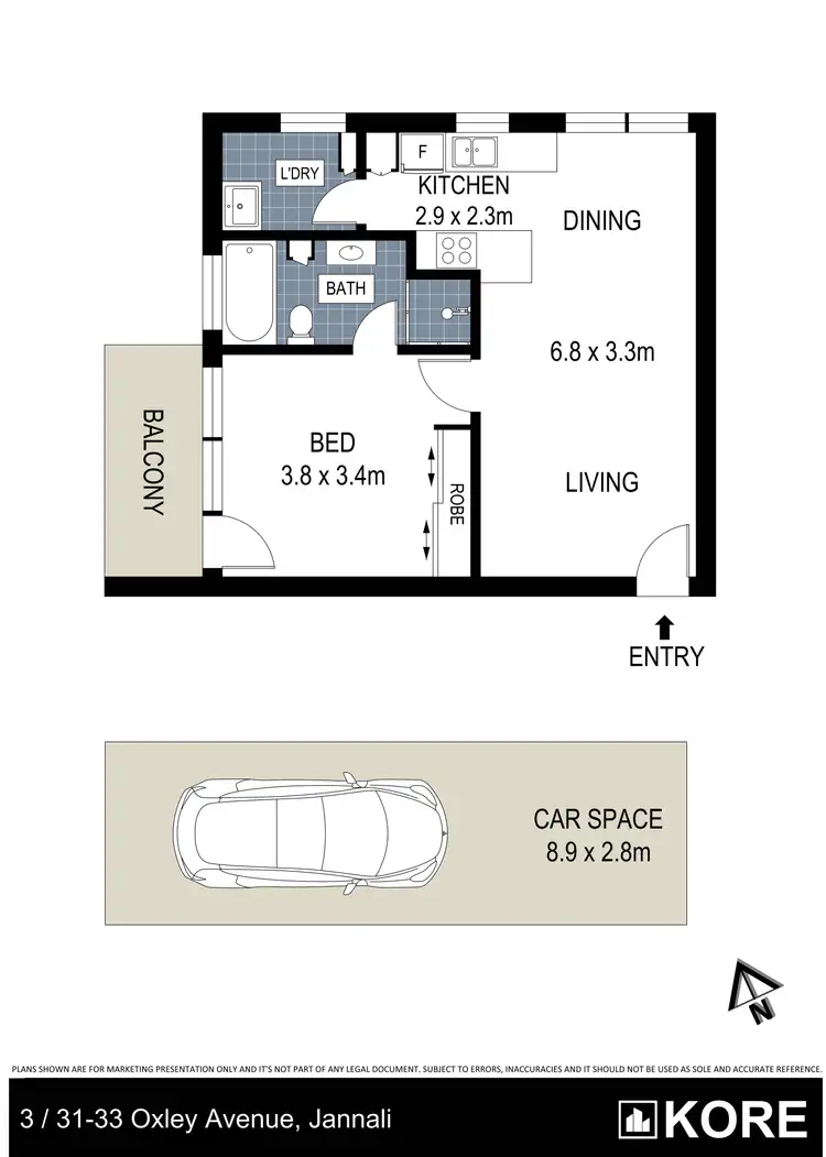 Floorplan of Homely apartment listing, 3/31-33 Oxley Avenue, Jannali NSW 2226