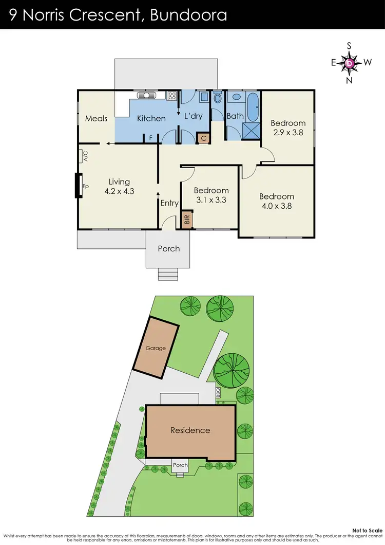 Floorplan of Homely house listing, 9 Norris Crescent, Bundoora VIC 3083