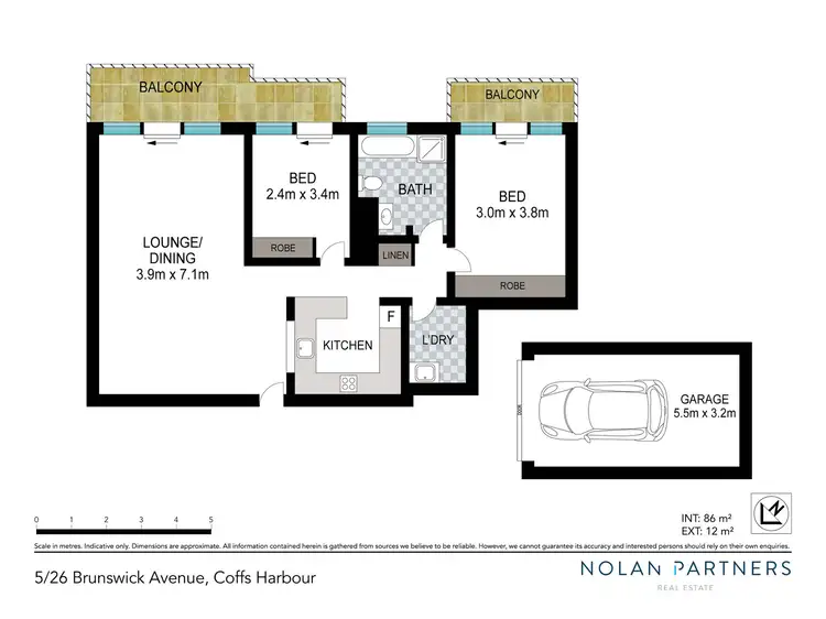 Floorplan of Homely unit listing, 5/26 Brunswick Avenue, Coffs Harbour NSW 2450