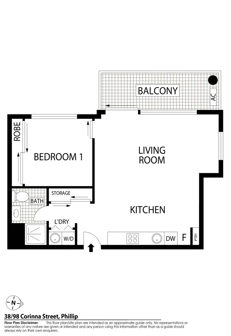 Floorplan of Homely apartment listing, 38/98 Corinna Street, Phillip ACT 2606