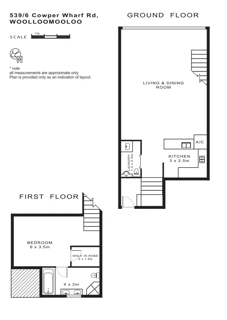 Floorplan of Homely apartment listing, 539/6 Cowper Wharf Roadway, Woolloomooloo NSW 2011