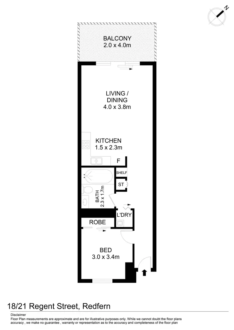 Floorplan of Homely apartment listing, 18/21 Regent Street, Redfern NSW 2016