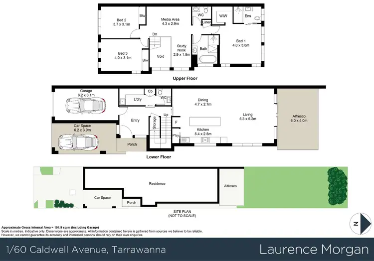 Floorplan of Homely semi-detached listing, 1/60 Caldwell Avenue, Tarrawanna NSW 2518