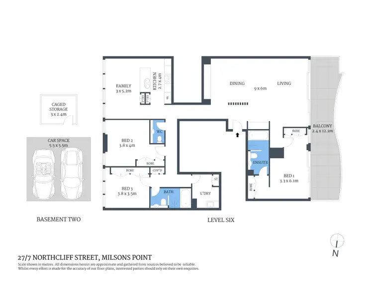 Floorplan of Homely apartment listing, 27/7 Northcliff Street, Milsons Point NSW 2061