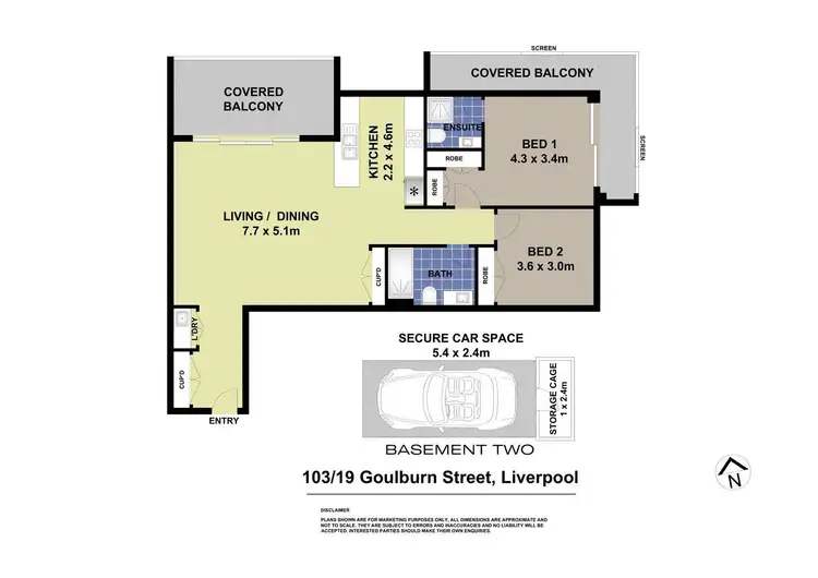 Floorplan of Homely apartment listing, 103/19 Goulburn Street, Liverpool NSW 2170