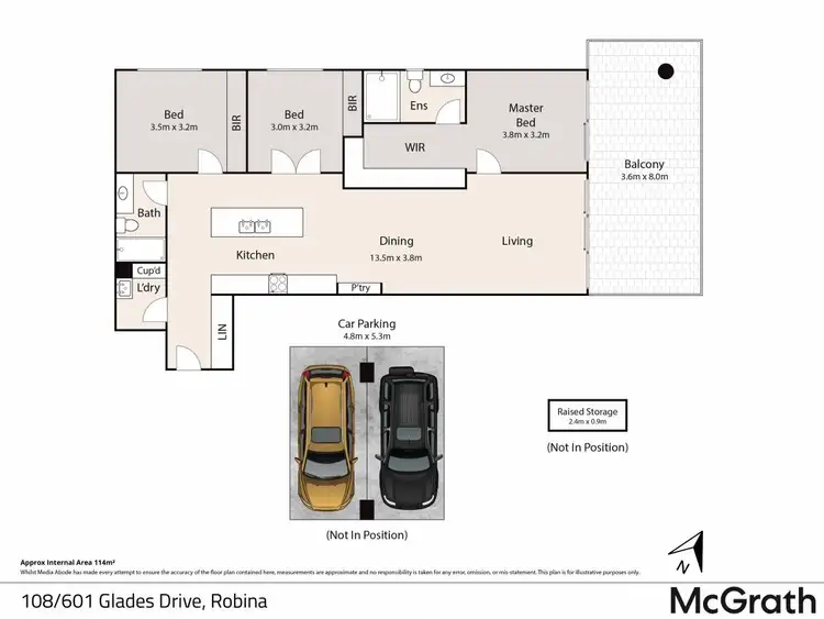 Floorplan of Homely apartment listing, 108/601 Glades Drive, Robina QLD 4226