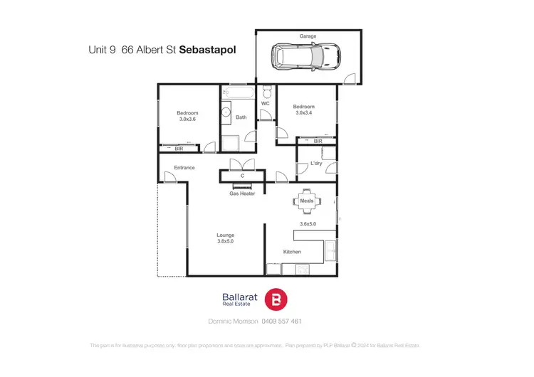 Floorplan of Homely unit listing, 9/66 Albert Street, Sebastopol VIC 3356