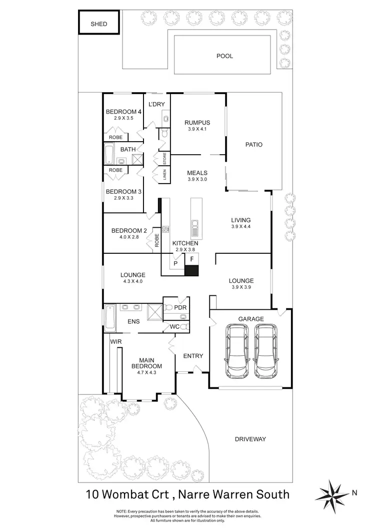 Floorplan of Homely house listing, 10 Wombat Court, Narre Warren South VIC 3805