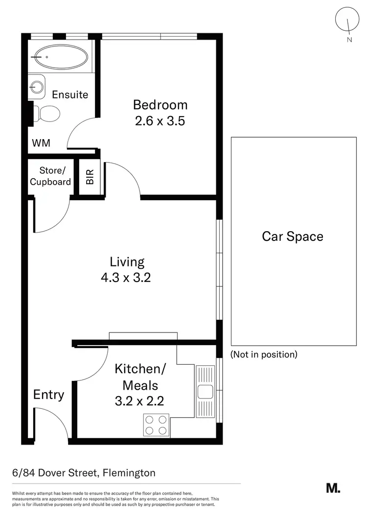 Floorplan of Homely apartment listing, 6/84 Dover Street, Flemington VIC 3031