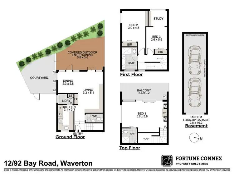 Floorplan of Homely townhouse listing, 12/92 Bay Road, Waverton NSW 2060