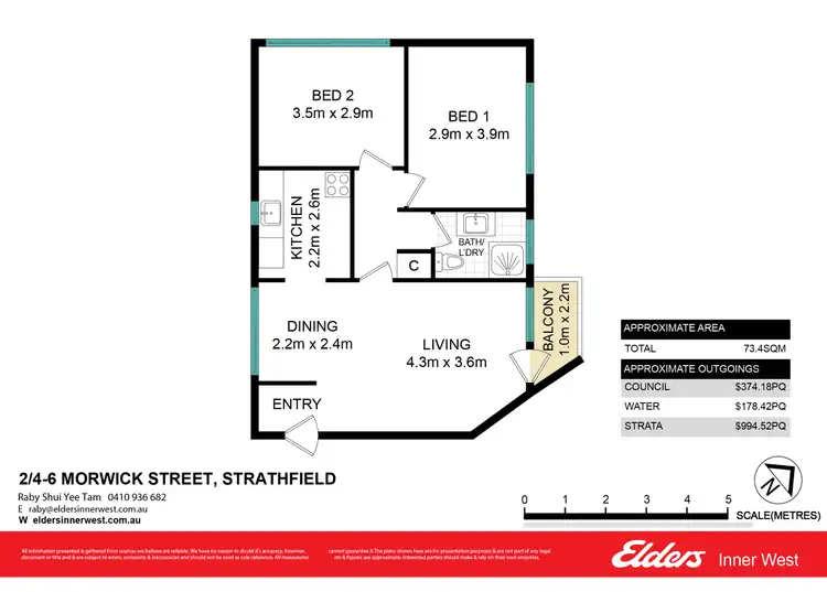 Floorplan of Homely unit listing, 2/4-6 Morwick Street, Strathfield NSW 2135
