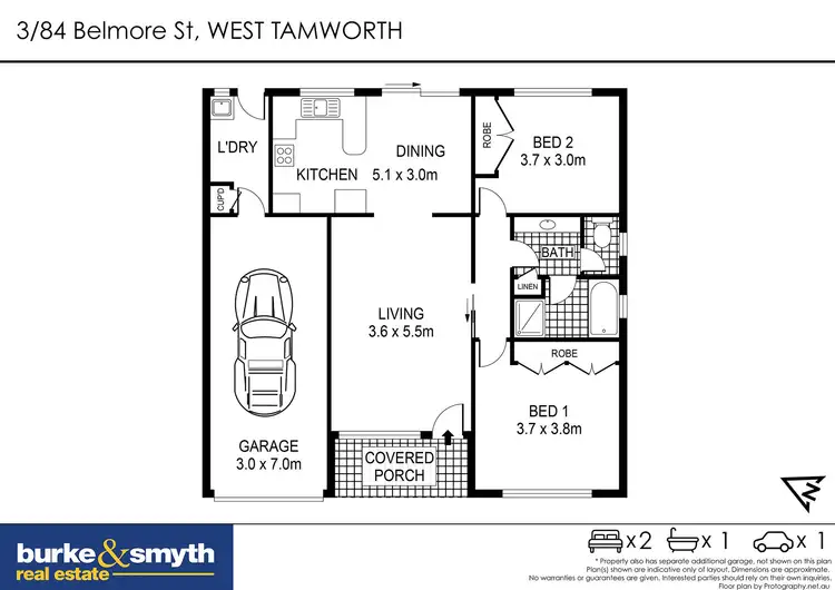 Floorplan of Homely unit listing, 3/84 Belmore Street, Tamworth NSW 2340