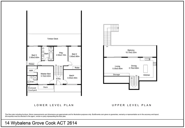 Floorplan of Homely townhouse listing, 14 Wybalena Grove, Cook ACT 2614