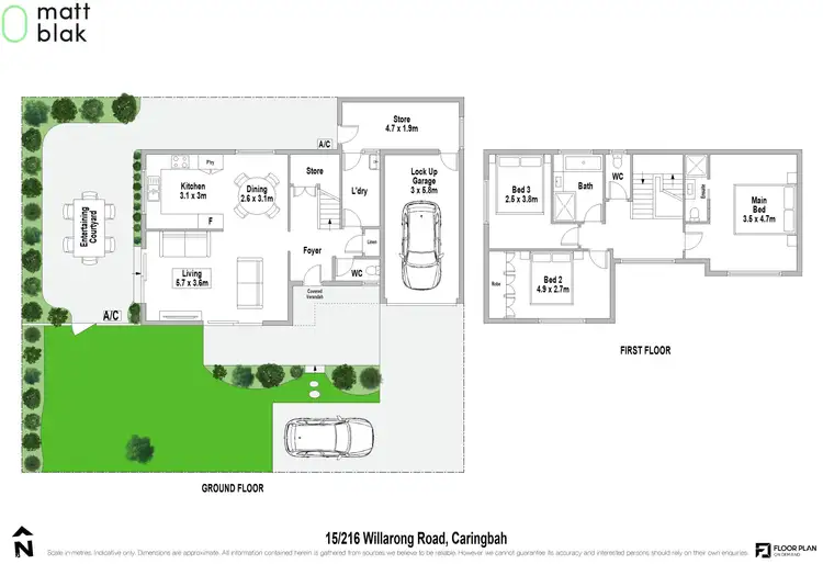 Floorplan of Homely townhouse listing, 15/216 Willarong Road, Caringbah NSW 2229
