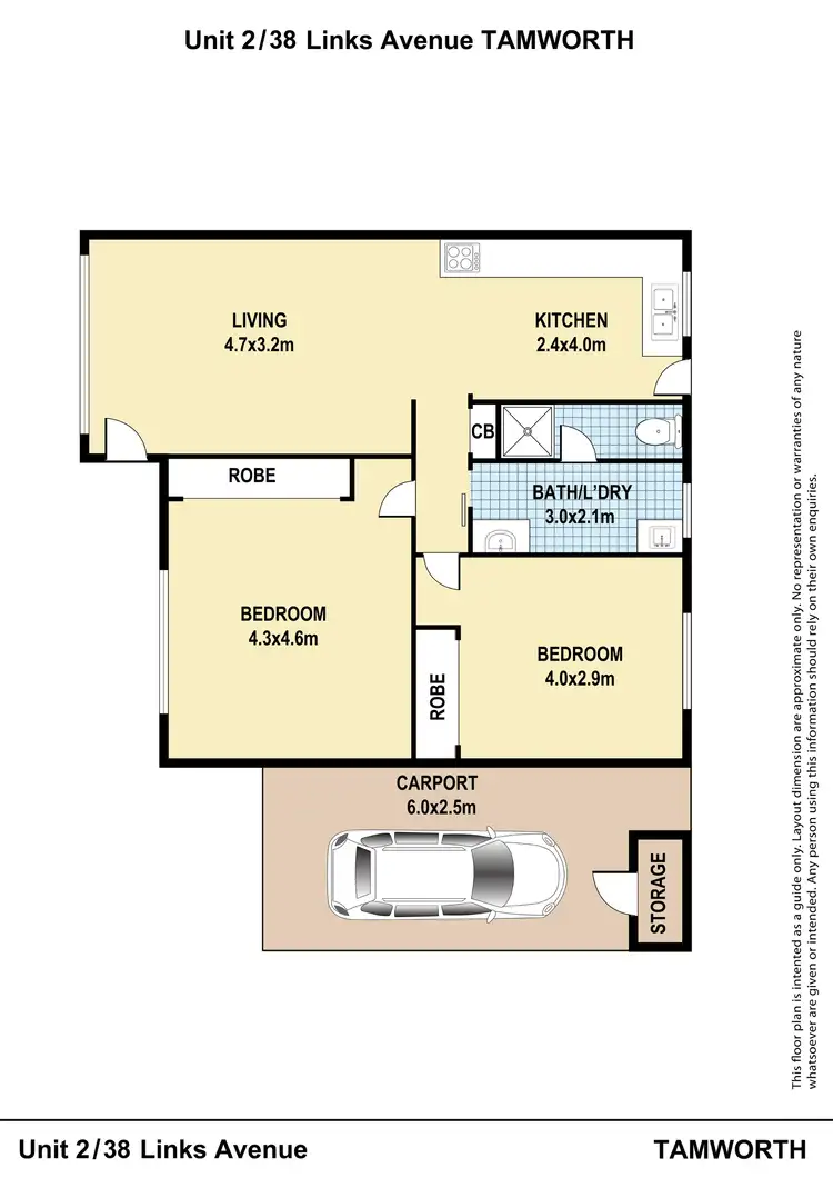 Floorplan of Homely unit listing, 2/38 Links Avenue, Tamworth NSW 2340
