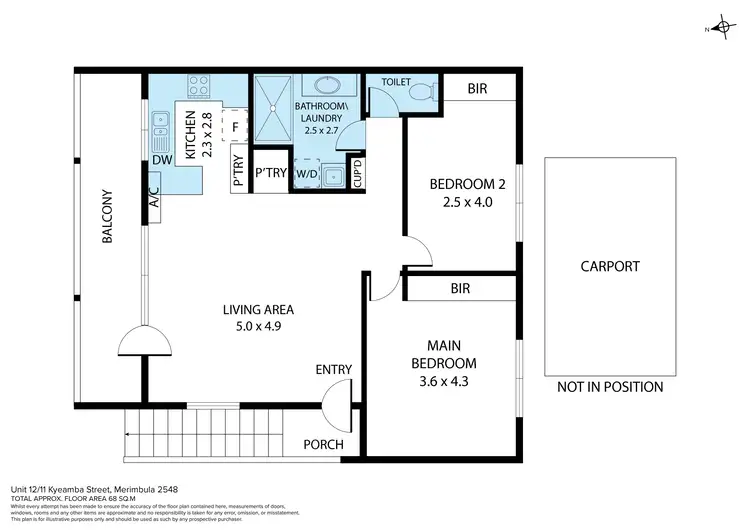 Floorplan of Homely unit listing, 12/11 Kyeamba Street, Merimbula NSW 2548