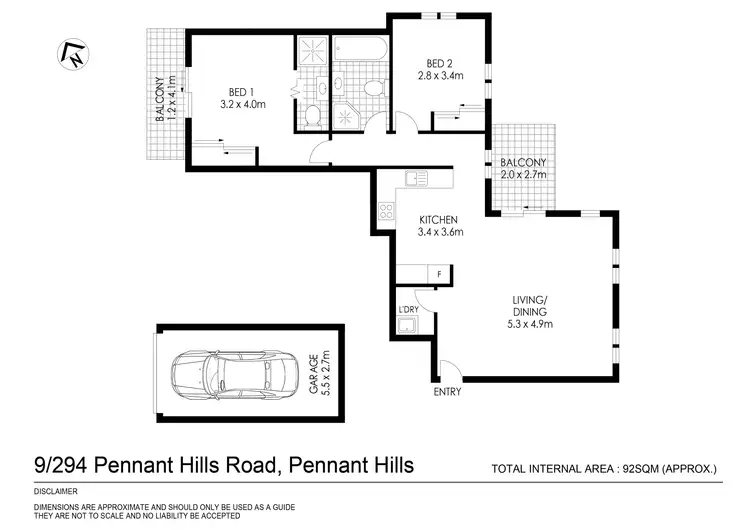 Floorplan of Homely unit listing, 9/294 Pennant Hills Road, Pennant Hills NSW 2120