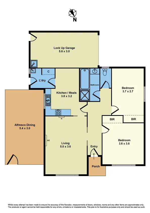 Floorplan of Homely unit listing, 1/5 - 7 Craddock Court, Sunshine North VIC 3020