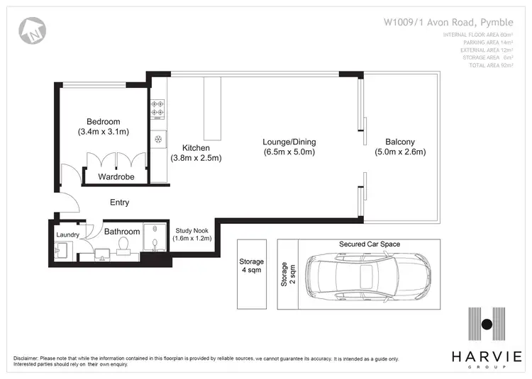 Floorplan of Homely apartment listing, W1009/1 Avon Road, Pymble NSW 2073
