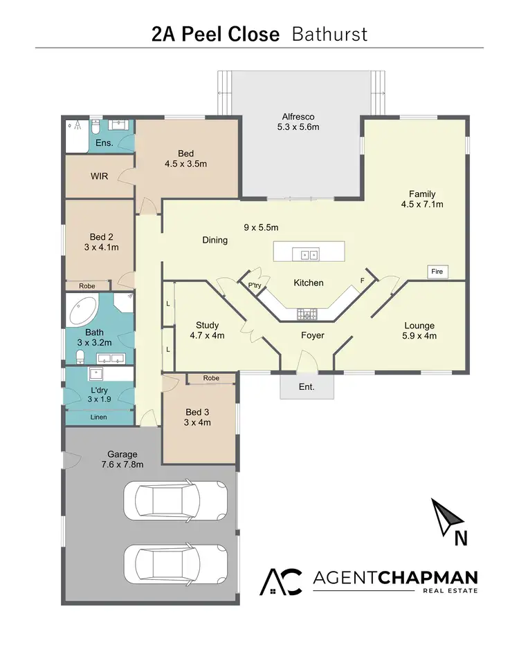 Floorplan of Homely house listing, 2A Peel Close, Bathurst NSW 2795
