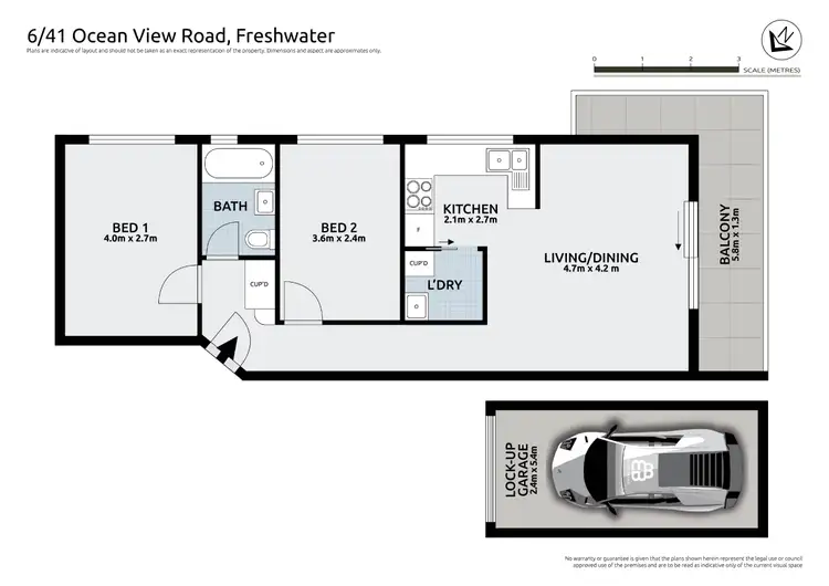 Floorplan of Homely apartment listing, 6/41 Ocean View Road, Freshwater NSW 2096