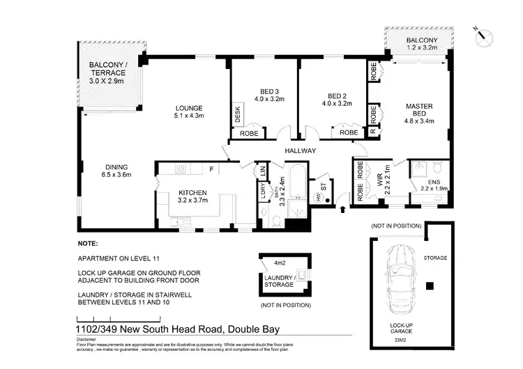 Floorplan of Homely apartment listing, 1102/349 New South Head Road, Double Bay NSW 2028