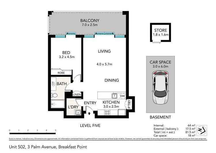 Floorplan of Homely apartment listing, 502/3 Palm Avenue, Breakfast Point NSW 2137