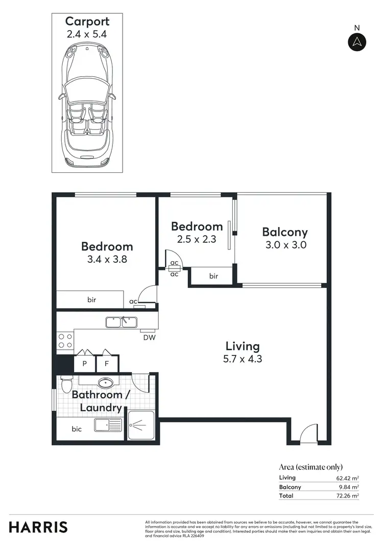 Floorplan of Homely unit listing, 8/40 Gilbert Street, Adelaide SA 5000
