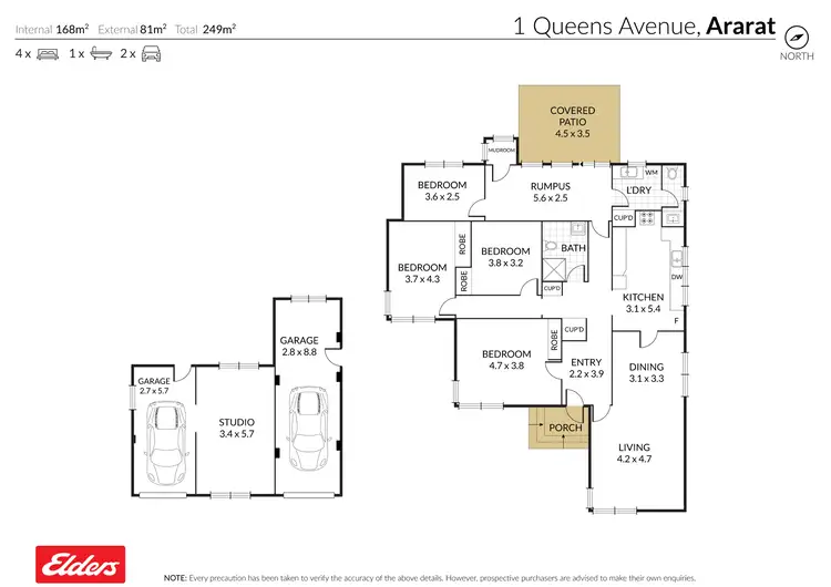 Floorplan of Homely house listing, 1 Queens Avenue, Ararat VIC 3377