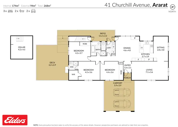 Floorplan of Homely house listing, 41 Churchill Avenue, Ararat VIC 3377