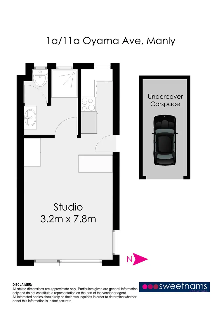 Floorplan of Homely studio listing, 1A/11A Oyama Avenue, Manly NSW 2095