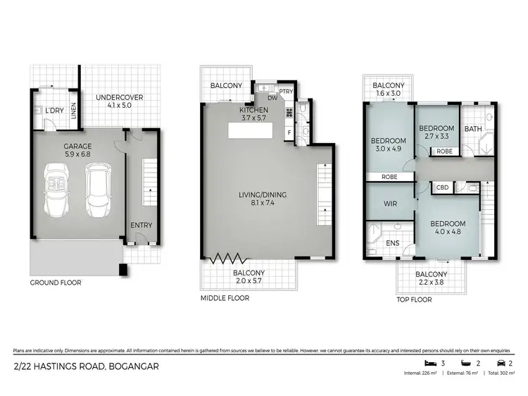 Floorplan of Homely townhouse listing, 2/22 Hastings Road, Bogangar NSW 2488