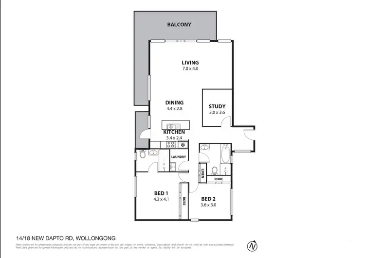 Floorplan of Homely apartment listing, 14/18 New Dapto Road, Wollongong NSW 2500