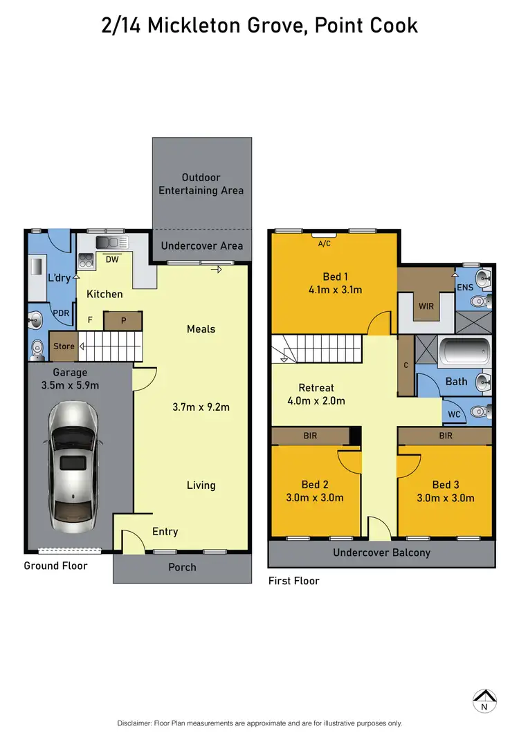 Floorplan of Homely townhouse listing, 2/14 Mickleton Grove, Point Cook VIC 3030