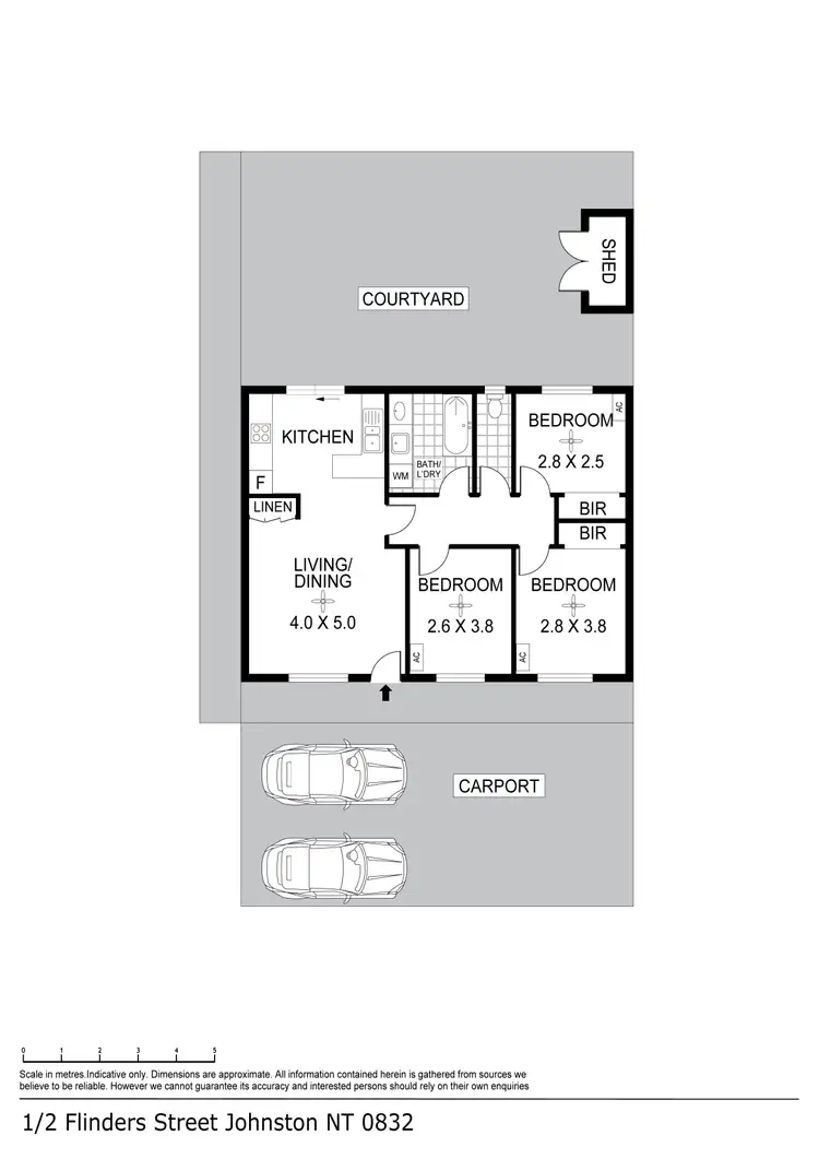 Floorplan of Homely unit listing, 1/2 Flinders Street, Johnston NT 832