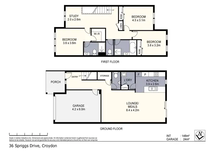 Floorplan of Homely townhouse listing, 36 Spriggs Drive, Croydon VIC 3136