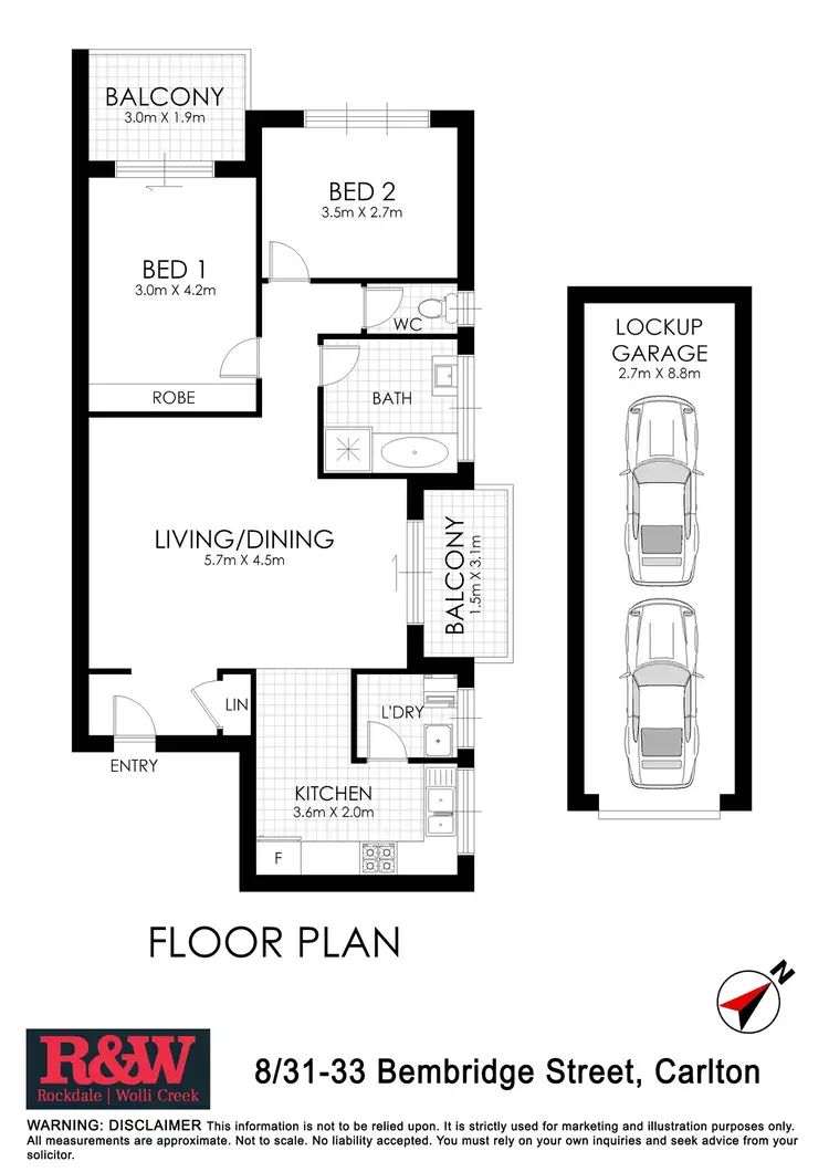 Floorplan of Homely unit listing, 8/31-33 Bembridge Street, Carlton NSW 2218
