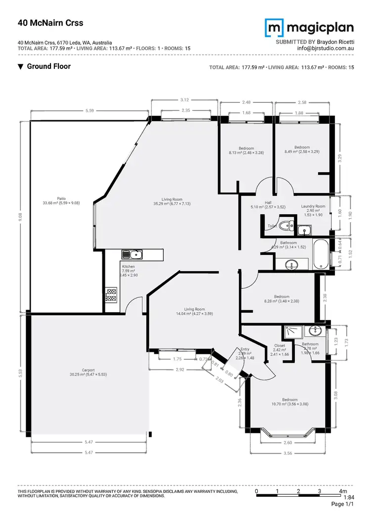 Floorplan of Homely house listing, 40 Mcnairn Cross, Leda WA 6170