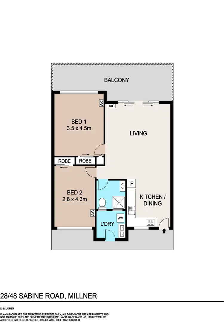 Floorplan of Homely unit listing, 28/48 Sabine Road, Millner NT 810