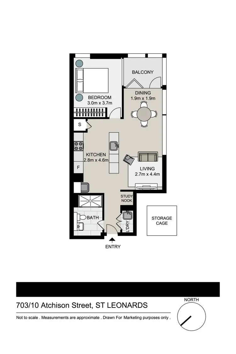 Floorplan of Homely apartment listing, 703/10 Atchison Street, St Leonards NSW 2065