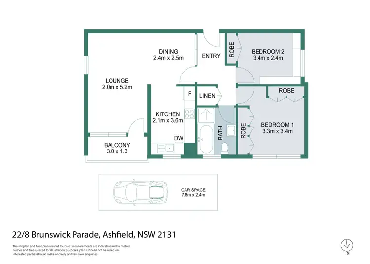 Floorplan of Homely unit listing, 22/8 Brunswick Parade, Ashfield NSW 2131