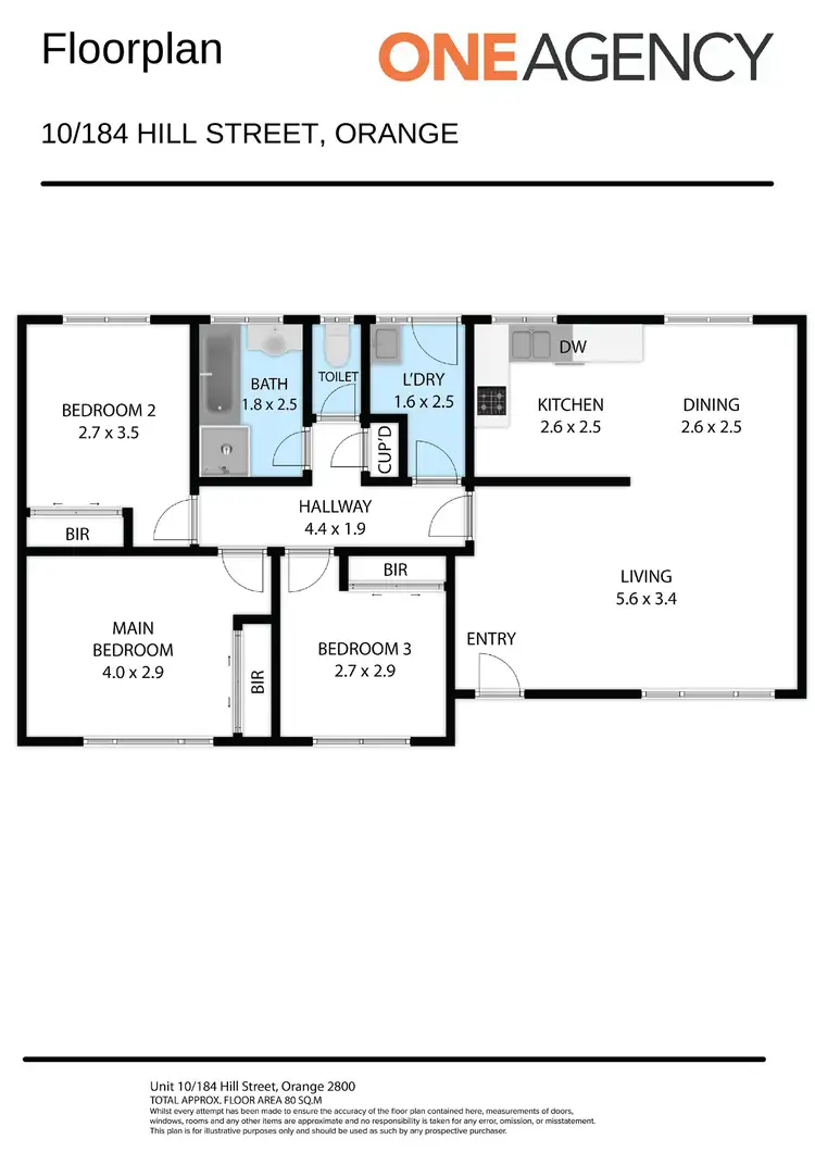 Floorplan of Homely villa listing, 10/184 Hill Street, Orange NSW 2800