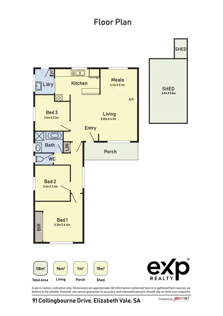 Floorplan of Homely house listing, 91 Collingbourne Drive, Elizabeth Vale SA 5112
