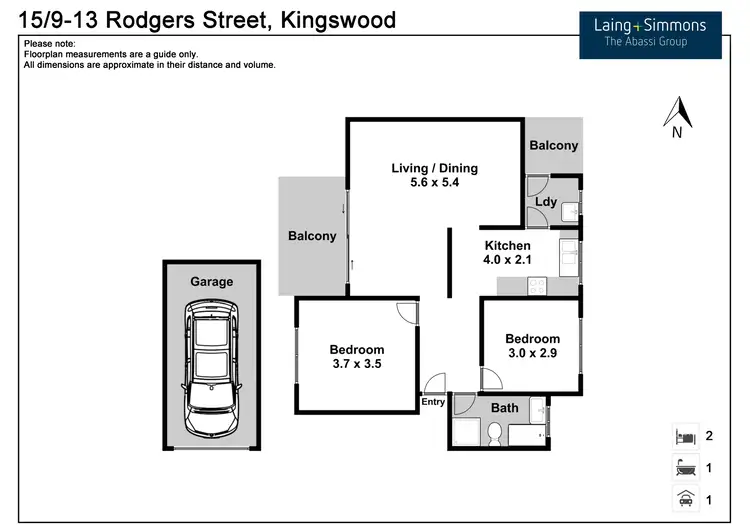 Floorplan of Homely unit listing, 15/9-13 Rodgers Street, Kingswood NSW 2747