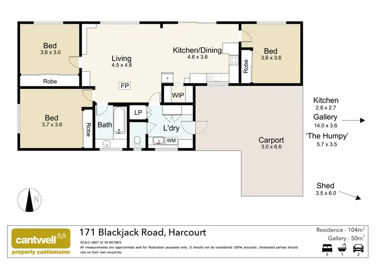 Floorplan of Homely house listing, 171 Blackjack Road, Harcourt VIC 3453