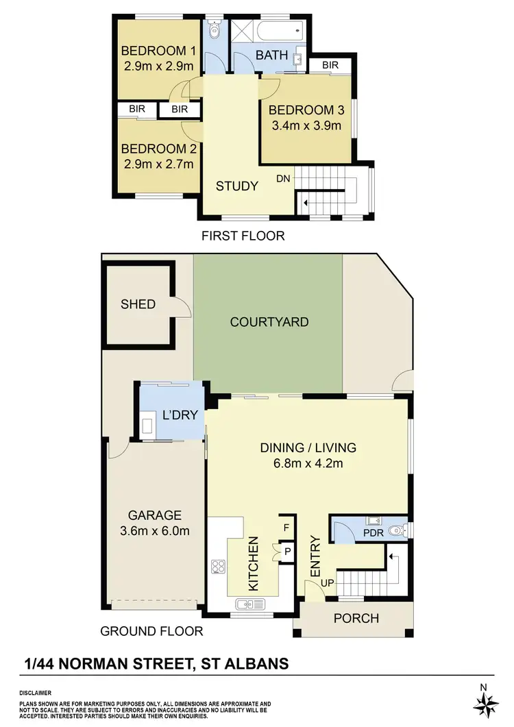 Floorplan of Homely townhouse listing, 1/44 Norman Street, St Albans VIC 3021