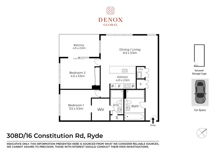 Floorplan of Homely apartment listing, 308D/16 Constitution Road, Ryde NSW 2112