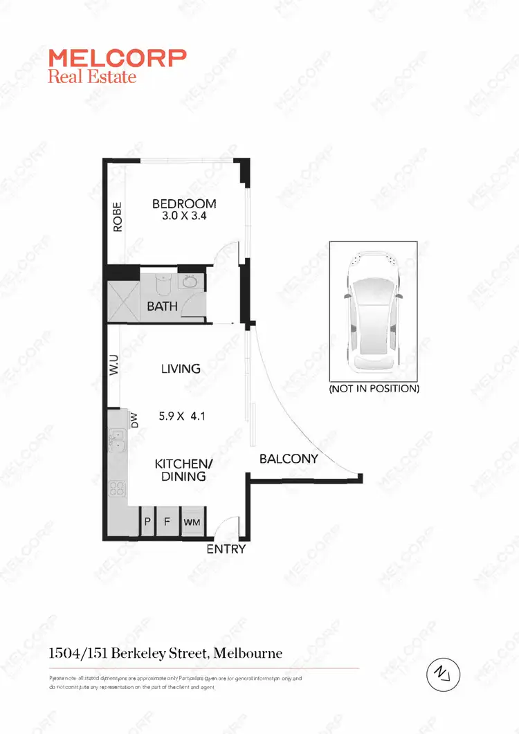 Floorplan of Homely apartment listing, 1504/151 Berkeley Street, Melbourne VIC 3000