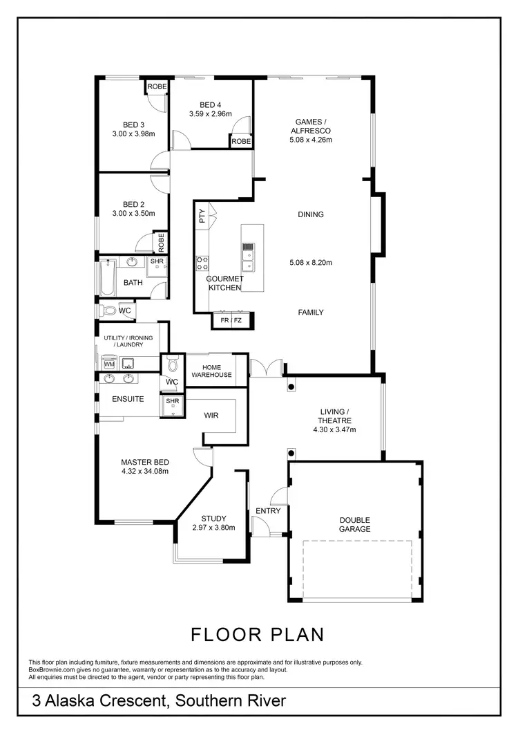 Floorplan of Homely house listing, 3 Alaska Crescent, Southern River WA 6110