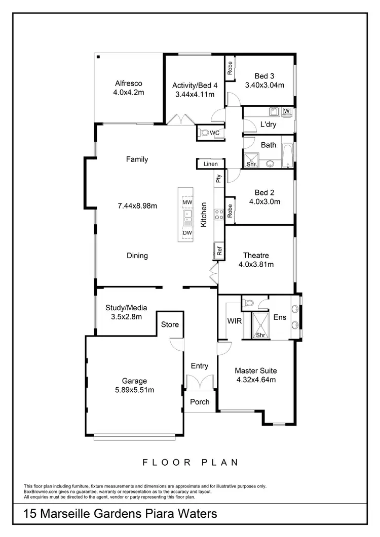 Floorplan of Homely house listing, 15 Marseille Gardens, Piara Waters WA 6112